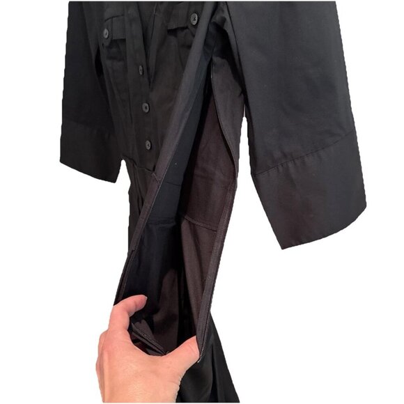 White House Black Market Dress Black Size 2, V Neck 3/4 Sleeves Wednesday button - Picture 5 of 10